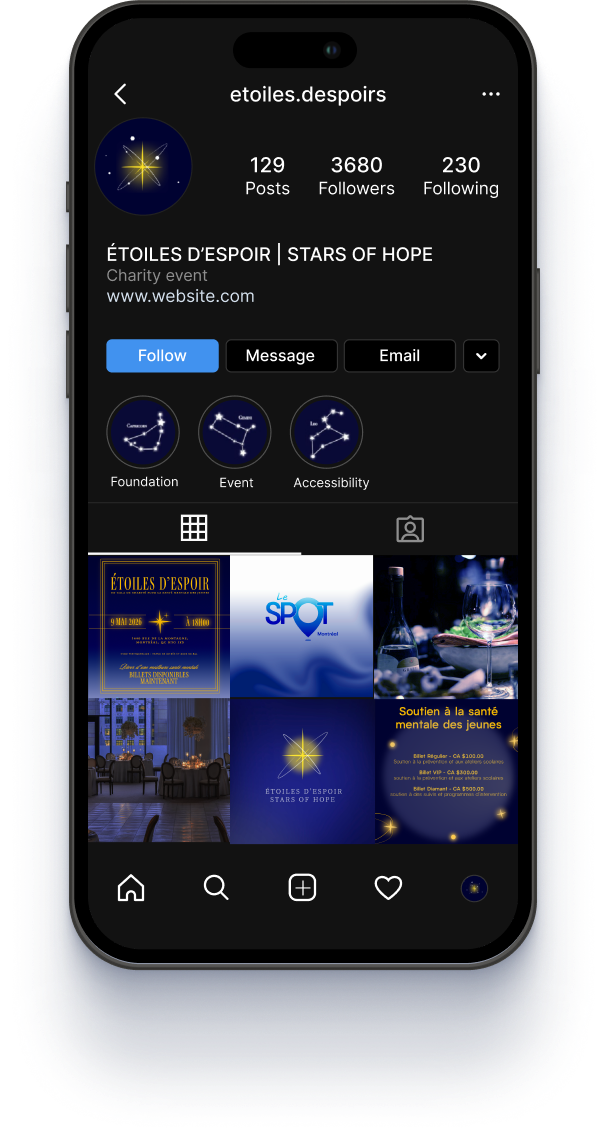Instagram feed on iPhone 15 Pro Max mockup
